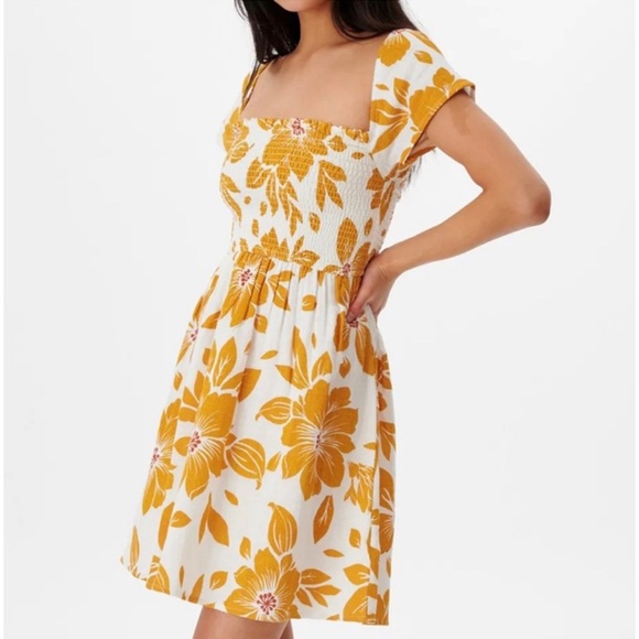 Rip Curl Azalea floral smocked mini dress XL - Picture 2 of 12